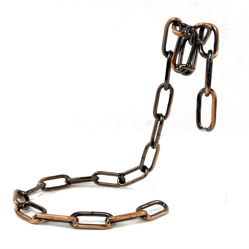 LoftLink Iron Chain Wine Holder – Elevated Metal Display for One Bottle