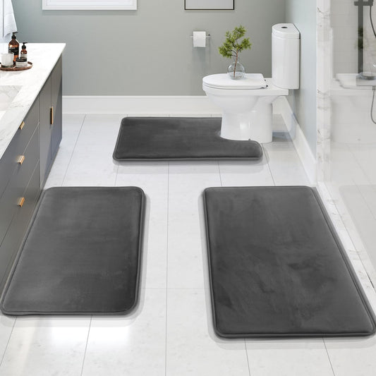 VeluSoft Memory Foam Bath Mat Set – Calm Comfort for Everyday Rituals