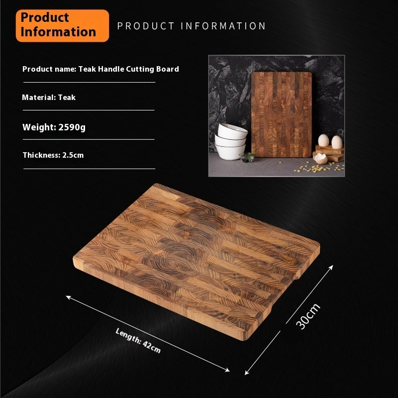 GrainBlock Teak Board – Thick Teak Wood Chopping & Serving Surface
