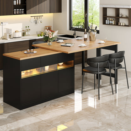 Extendable Kitchen Island Table "Mila" specification and dimensions reference in kitchen