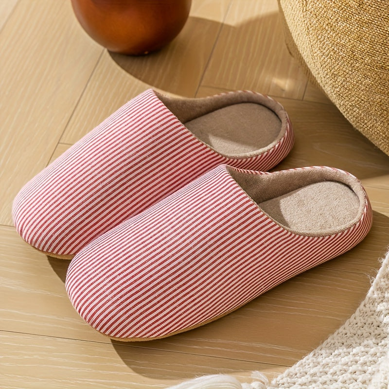 Lunare House Slippers – Minimalist Striped Indoor Comfort
