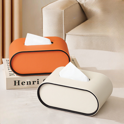 KuroLuxe Tissue Case – Timeless Leather Design for Refined Spaces