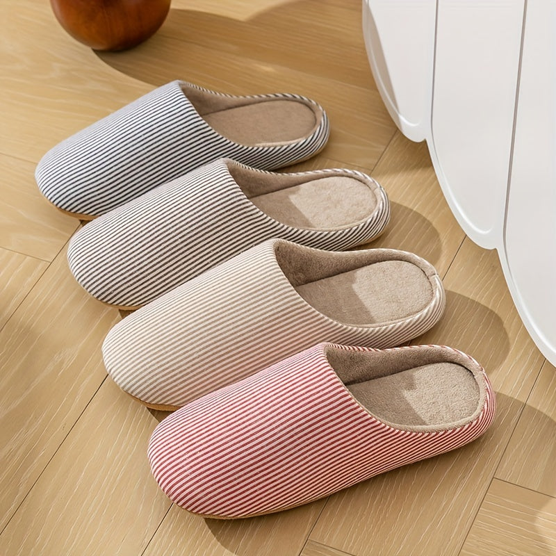 Lunare House Slippers – Minimalist Striped Indoor Comfort
