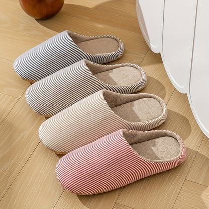 Lunare House Slippers – Minimalist Striped Indoor Comfort