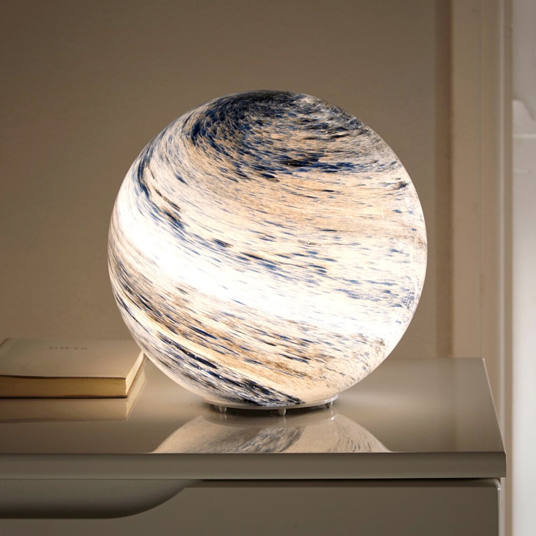 CelestiMoon Glass Lamp – Sculpted Lunar Light for Calm, Atmospheric Spaces