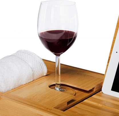 ZenSpan Bamboo Bath Caddy – Calm Expandable Tray for Serene Bath Rituals