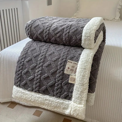 SnugSherpa Dual-Layer Blanket – Thick Fleece & Sherpa Throw for Deep Winter Comfort