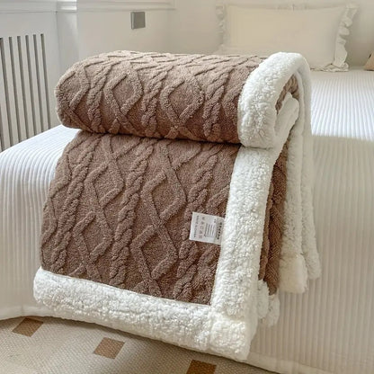 SnugSherpa Dual-Layer Blanket – Thick Fleece & Sherpa Throw for Deep Winter Comfort