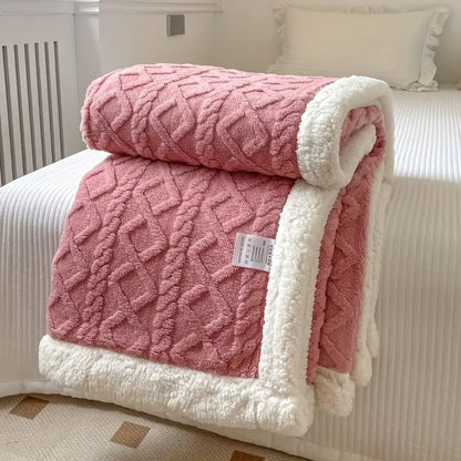 SnugSherpa Dual-Layer Blanket – Thick Fleece & Sherpa Throw for Deep Winter Comfort