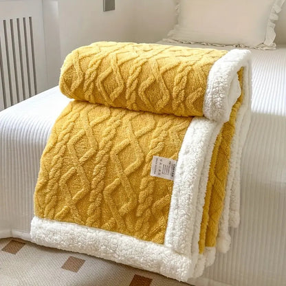 SnugSherpa Dual-Layer Blanket – Thick Fleece & Sherpa Throw for Deep Winter Comfort