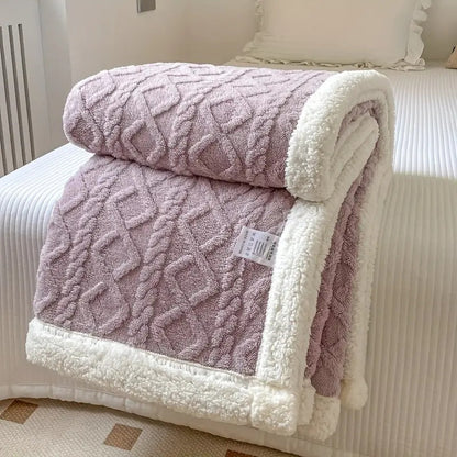 SnugSherpa Dual-Layer Blanket – Thick Fleece & Sherpa Throw for Deep Winter Comfort