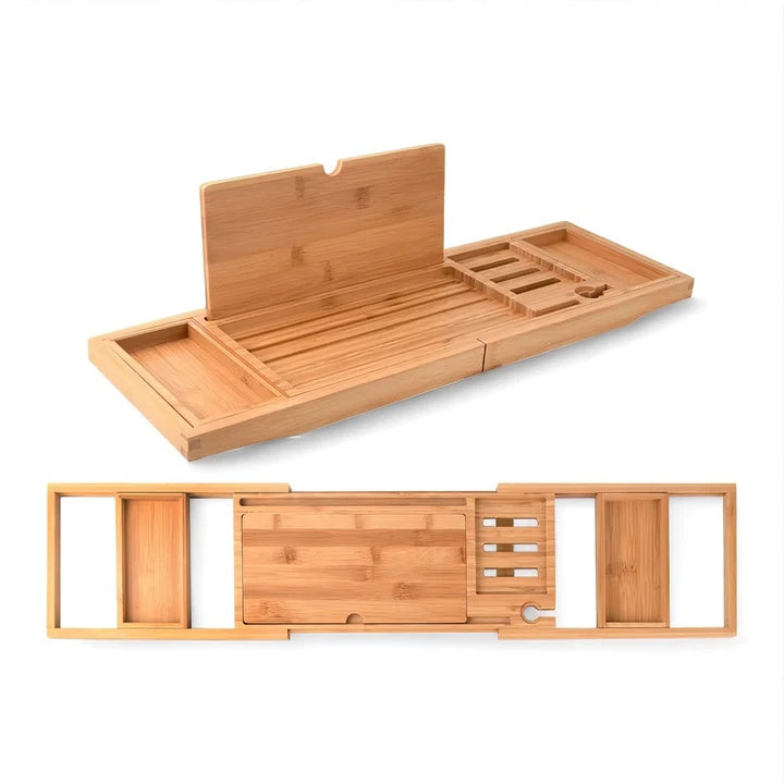 ZenSpan Bamboo Bath Caddy – Calm Expandable Tray for Serene Bath Rituals