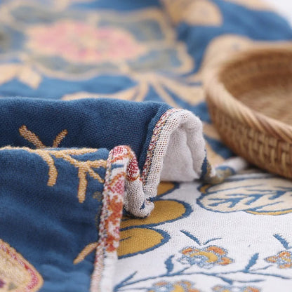 BrushBloom Boho Throw – Lightweight Artistic Floral Blanket for Layered Living