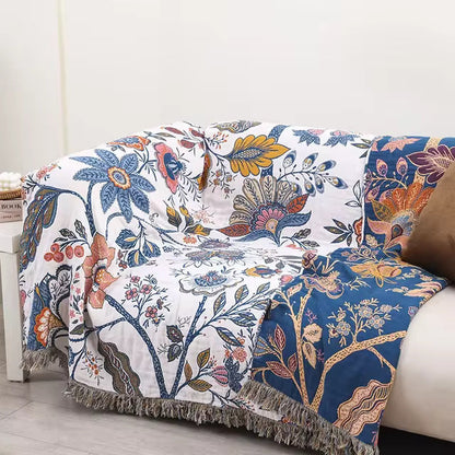 BrushBloom Boho Throw – Lightweight Artistic Floral Blanket for Layered Living