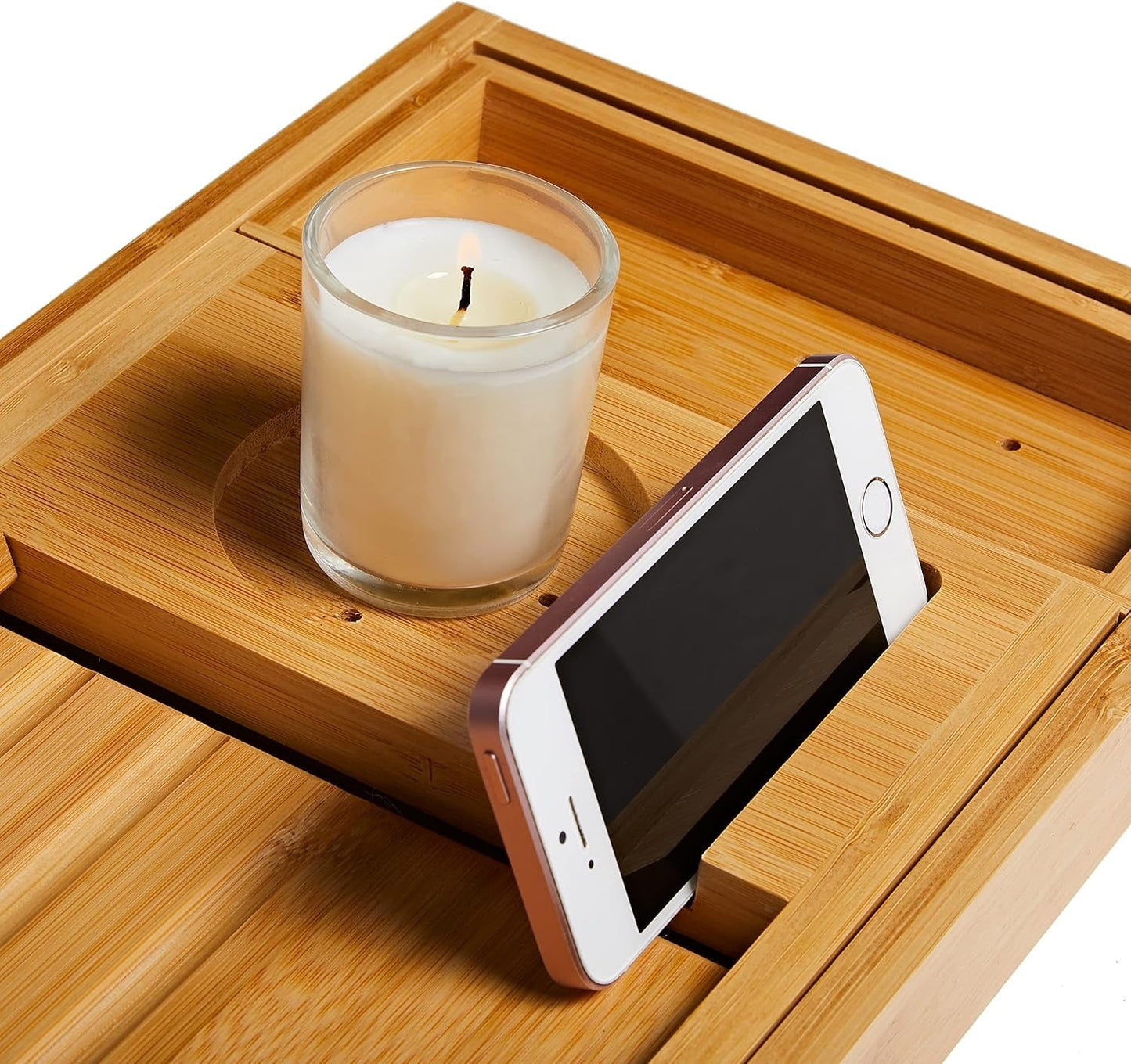 ZenSpan Bamboo Bath Caddy – Calm Expandable Tray for Serene Bath Rituals