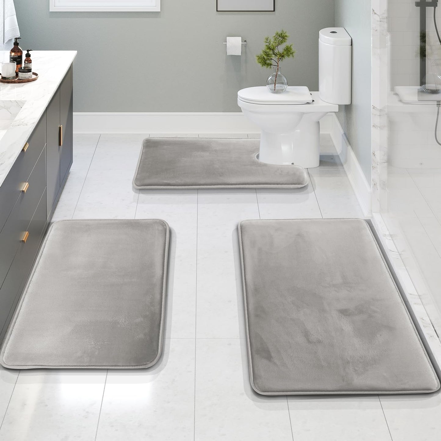VeluSoft Memory Foam Bath Mat Set – Calm Comfort for Everyday Rituals