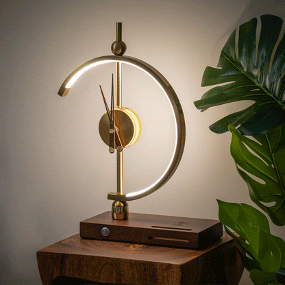 NokoriLight Desk Companion – Luxury Lamp, Clock & Wireless Charger